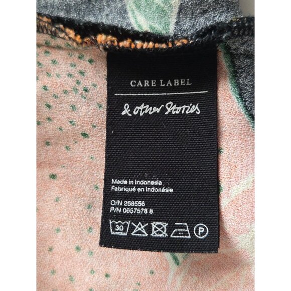 Los Angeles Atelier & Other Stories Wrap Blouse Orange Novelty Print 0 Small - Picture 4 of 6